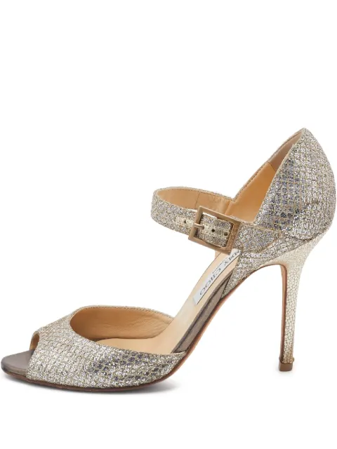 Jimmy Choo Pre-Owned 105mm glitter-embellished sandals