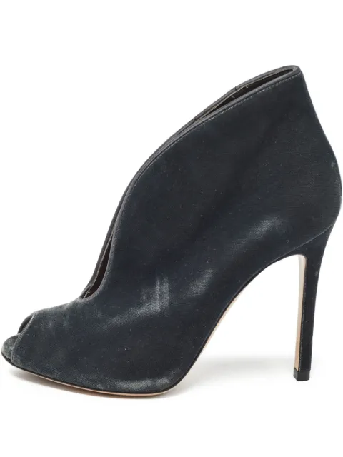 Gianvito Rossi Pre-owned 100mm velvet peep-toe pumps