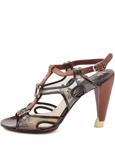 Céline Pre-Owned 110mm transparent-panel heeled sandals