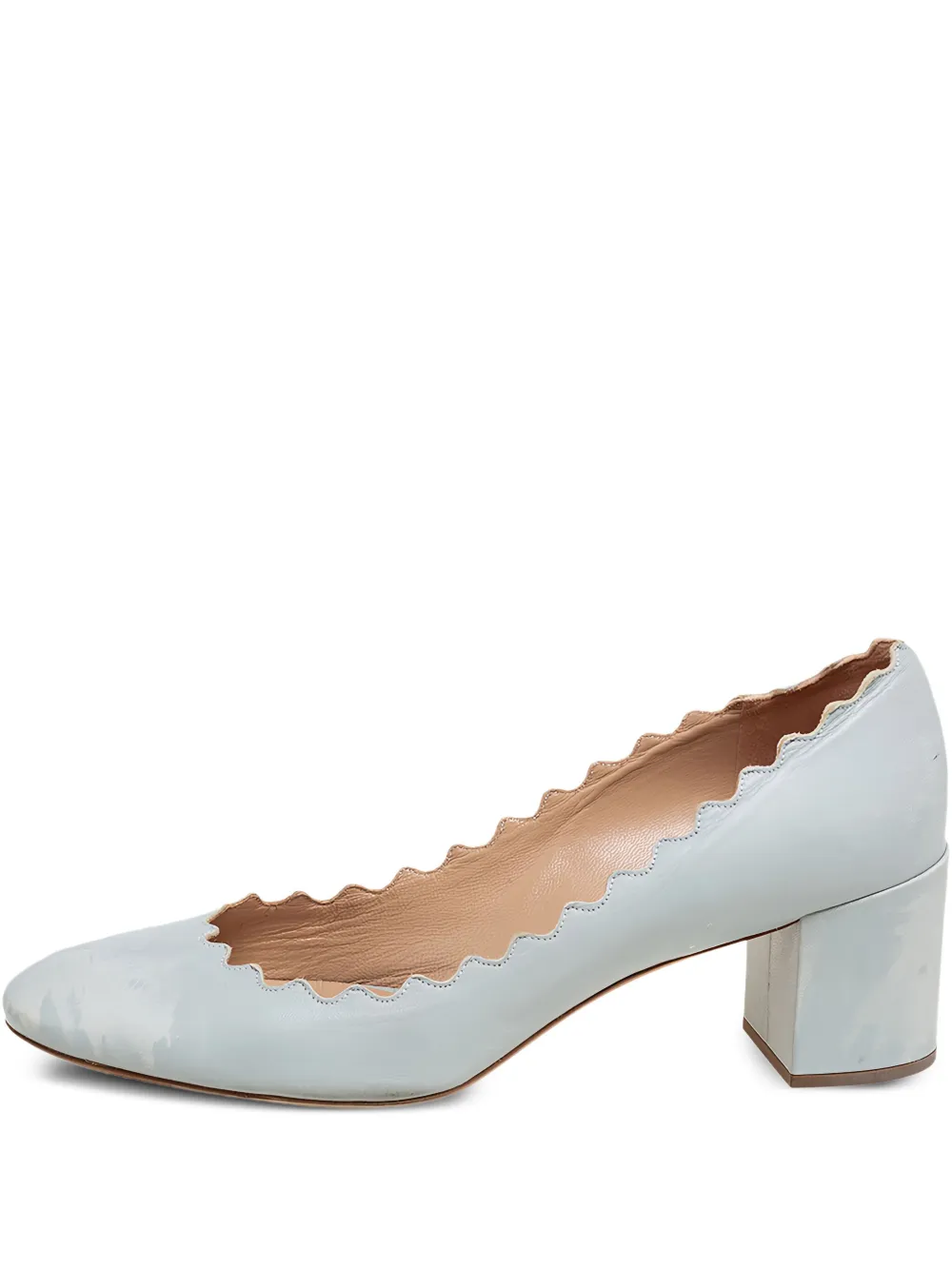 Chloé Pre-Owned 60mm scalloped-edge block-heel pumps | Blue | Image 1
