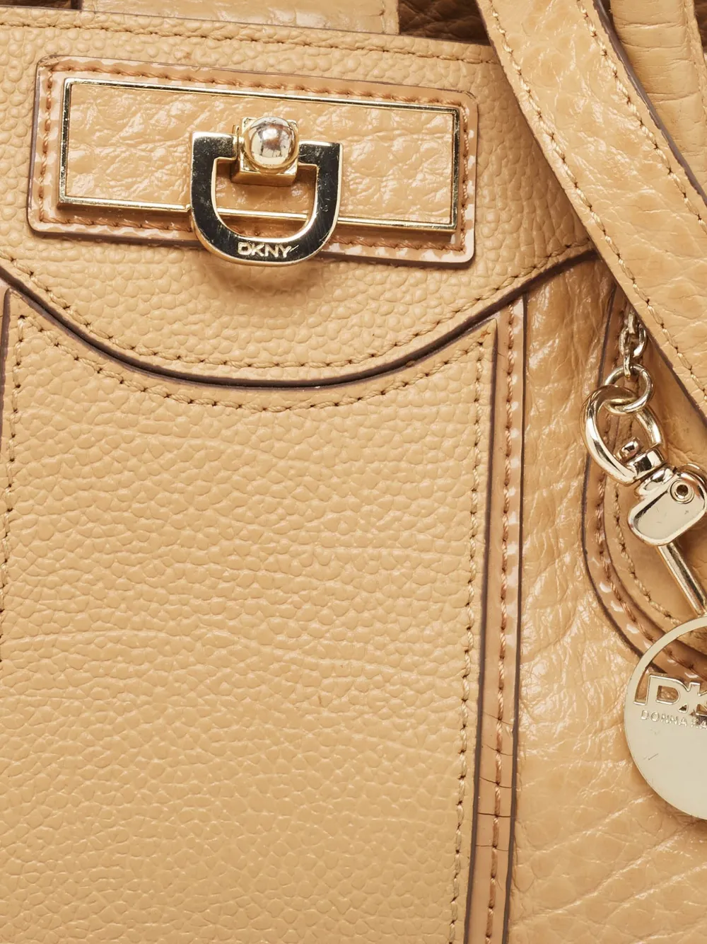 Pre-owned Dkny Vintage Pebbled-leather Tote Bag