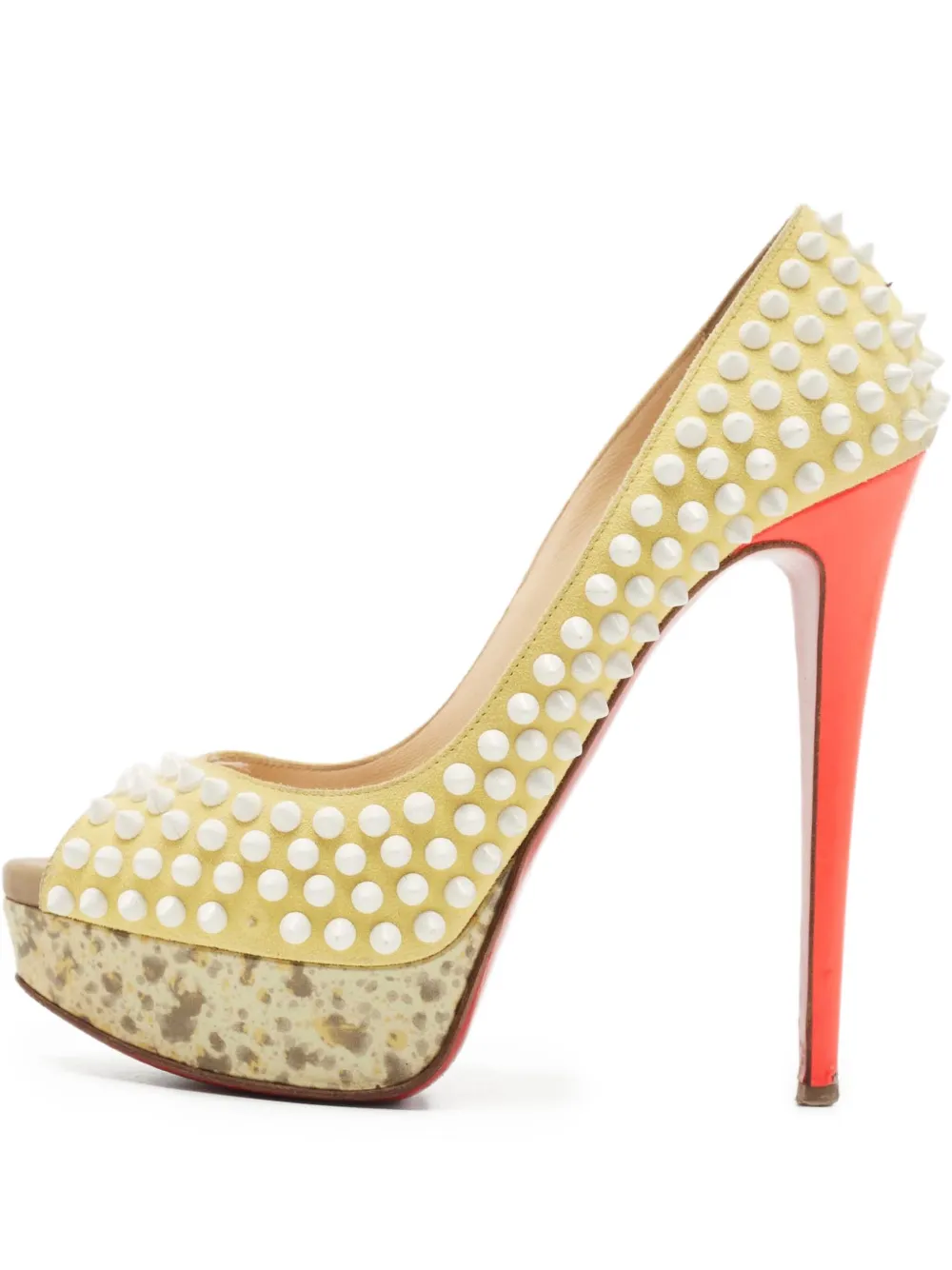 Christian Louboutin Pre-Owned Lady Peep 140mm パンプス - イエロー Christian Louboutin Pre-Owned Lady Peep 140mm パンプス - イエロー