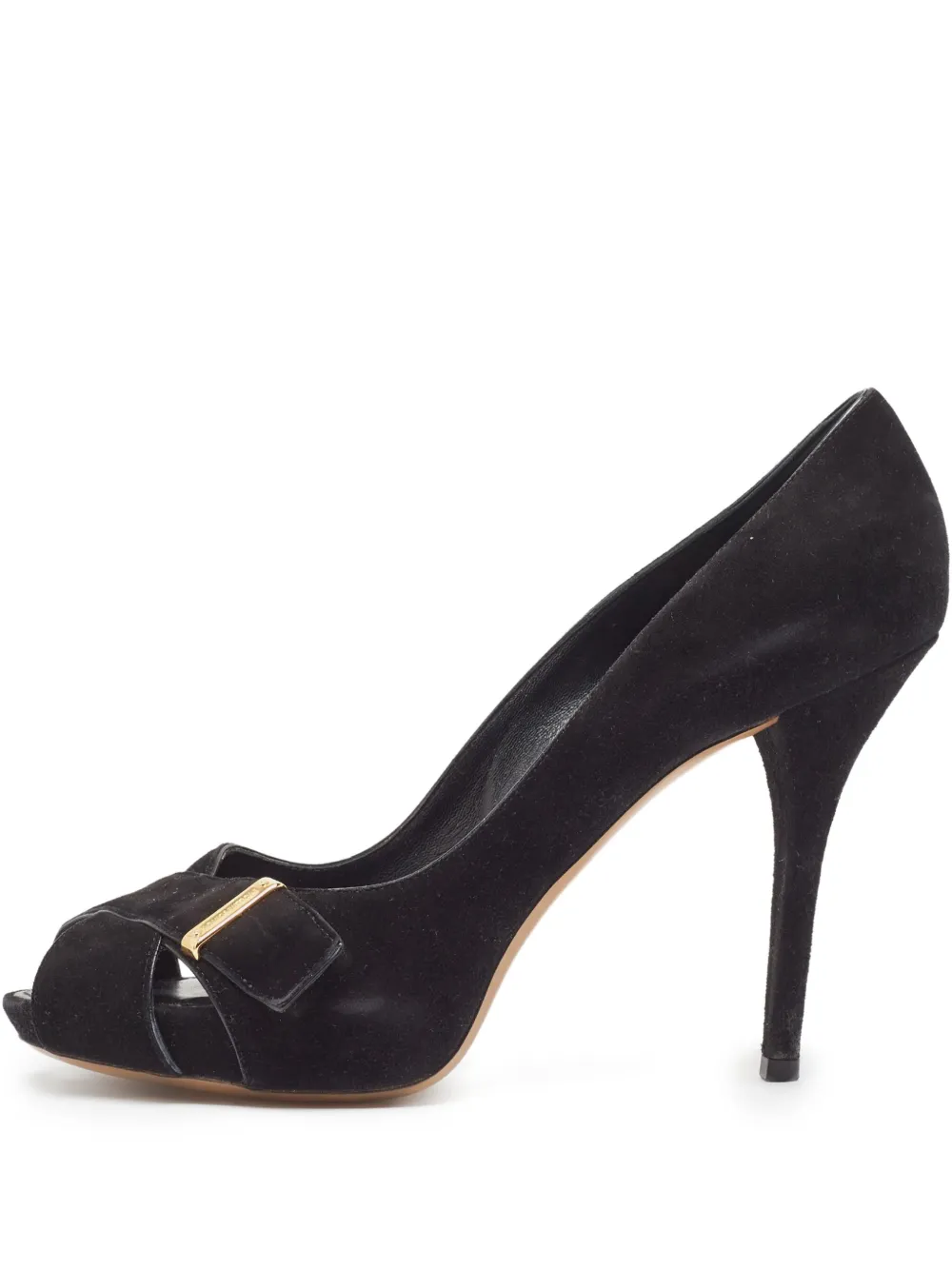 120mm suede peep-toe pumps