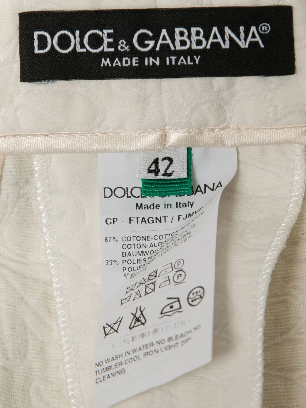 DOLCE & GABBANA Pre-owned Floral-jacquard Trousers In White