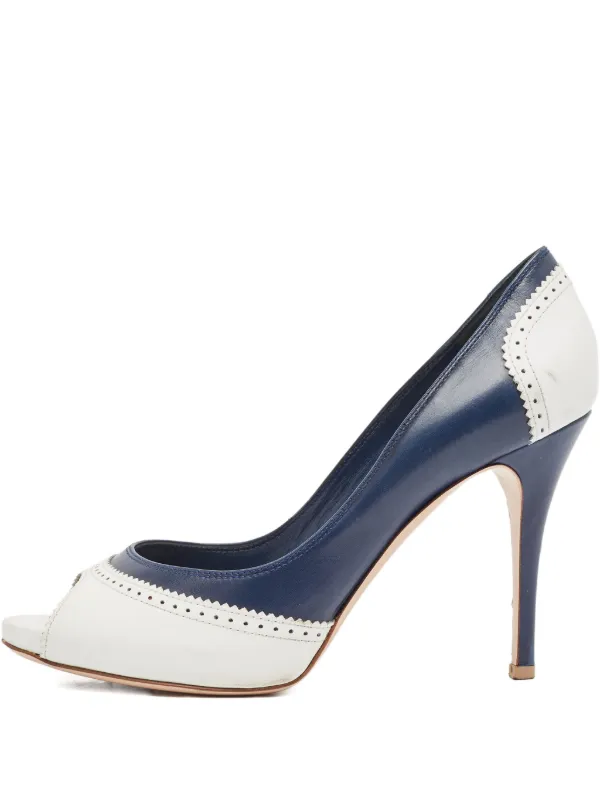 Gianvito Rossi 2024 Leather peep-toe Pumps Blue FARFETCH IN