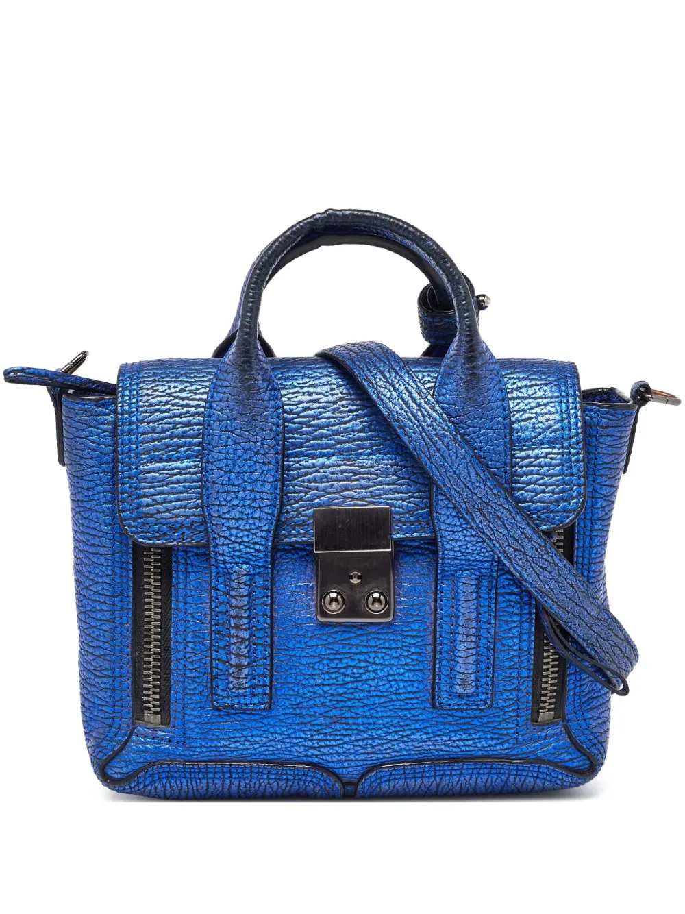 3.1 Phillip Lim pre-owned Pashli textured leather satchel bag | Blue | Image 1