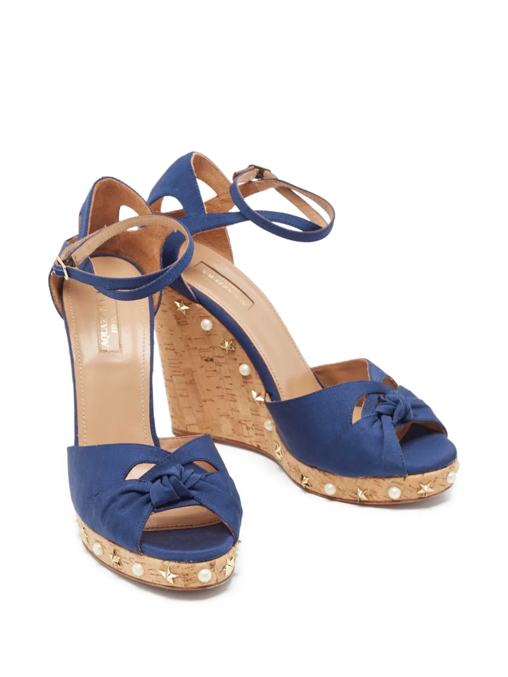 Aquazzura pre-owned 130mm peep-toe wedge sandals | Image 2