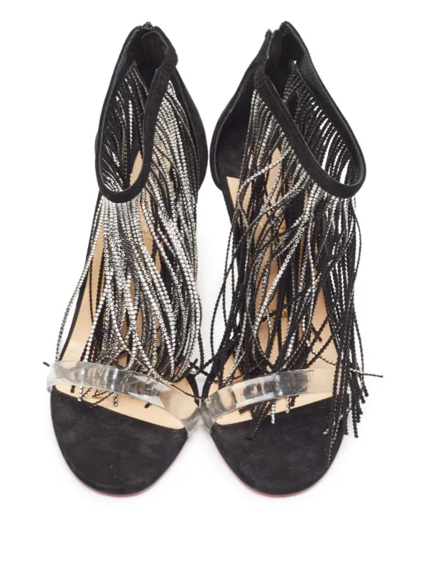 Christian Louboutin Pre-Owned フリンジ サンダル 110mm | ブラック 