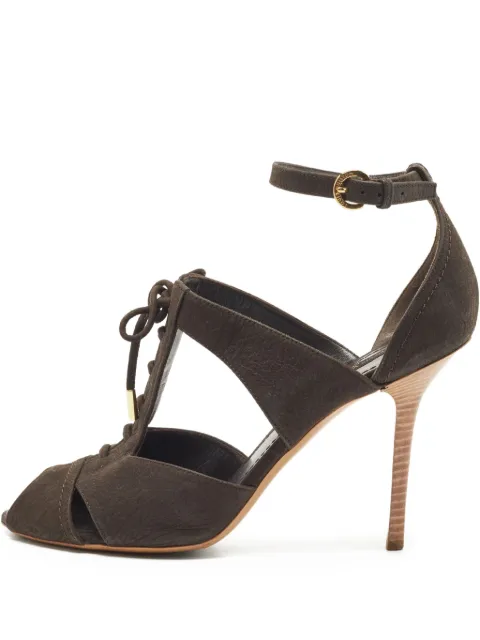 Louis Vuitton Pre-Owned 105mm peep-toe lace-up sandals