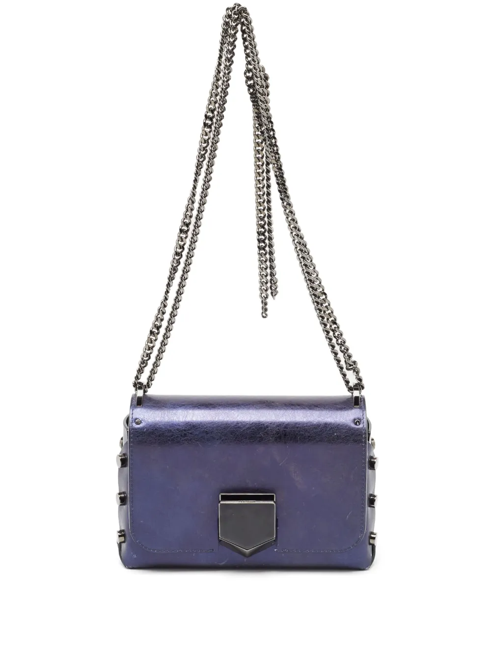 Jimmy Choo Pre-Owned metallic leather shoulder bag | Blue | Image 1