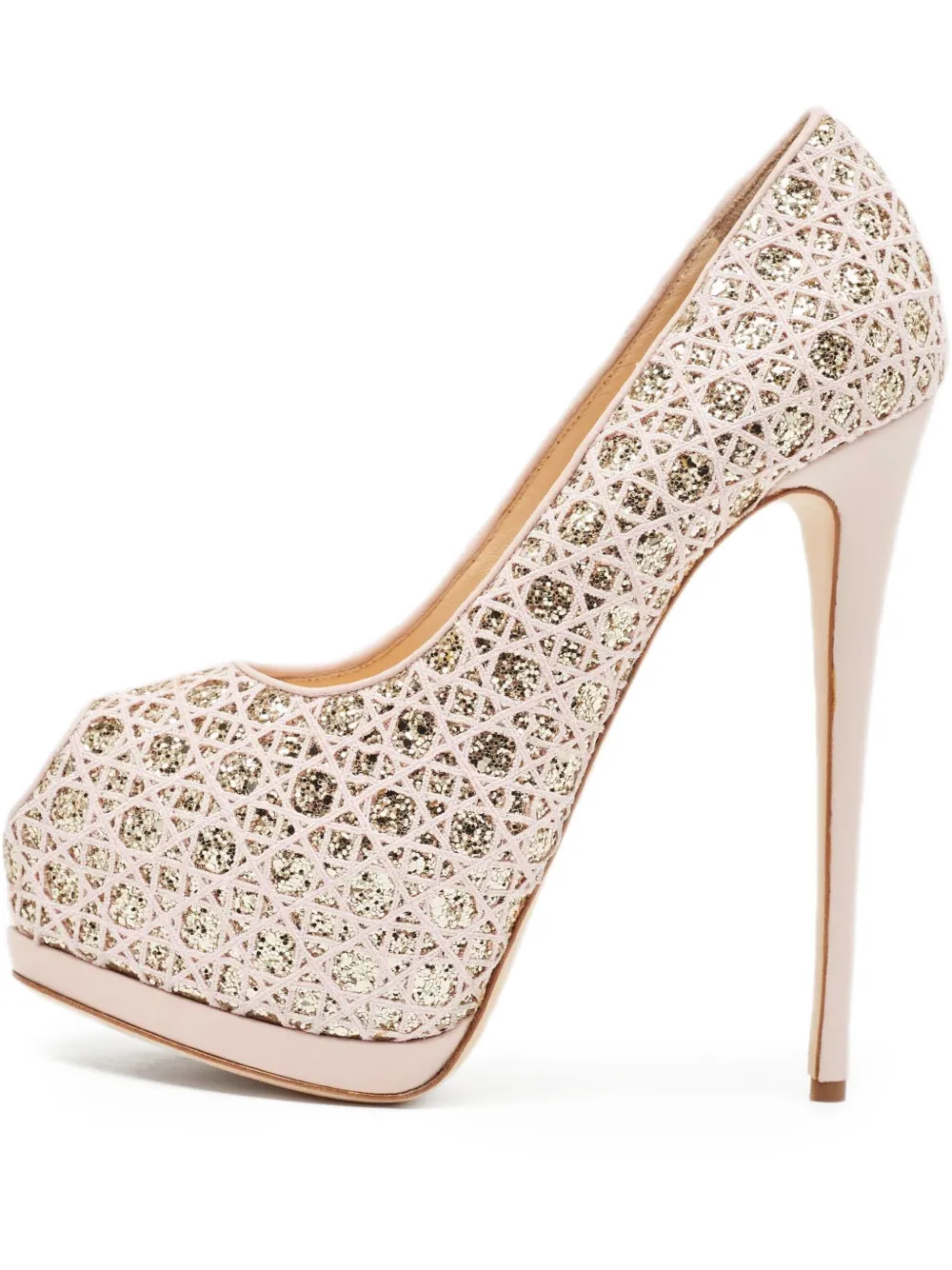 pre-owned 170mm glitter-embellished pumps
