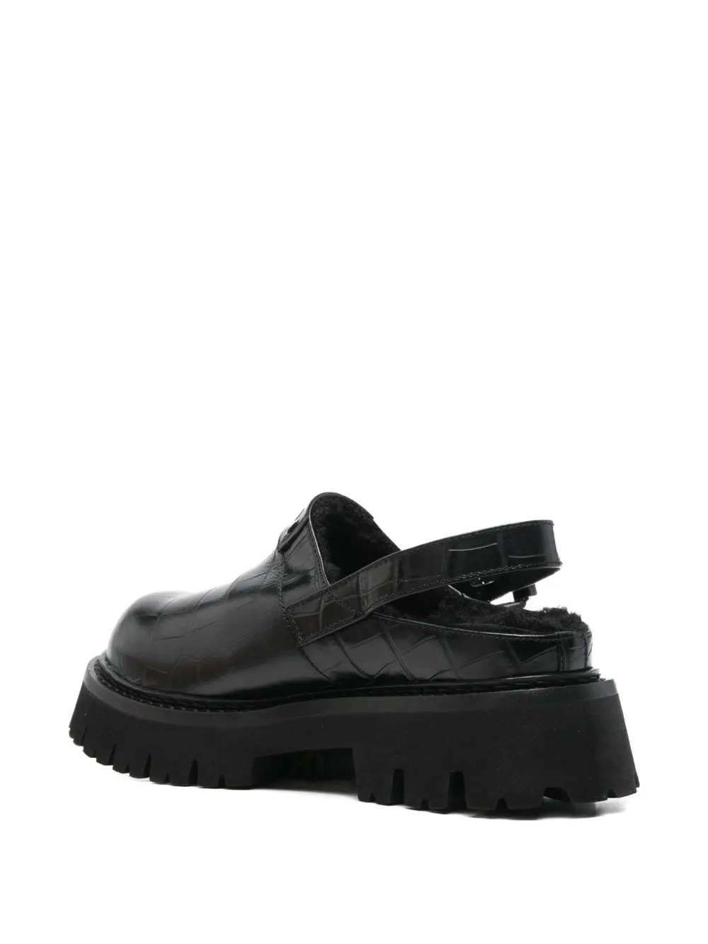 Moschino Chunky Platform Slingback Sandals Buckle Detail In Black