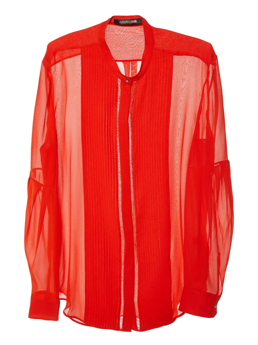 pintuck-detail sheer shirt