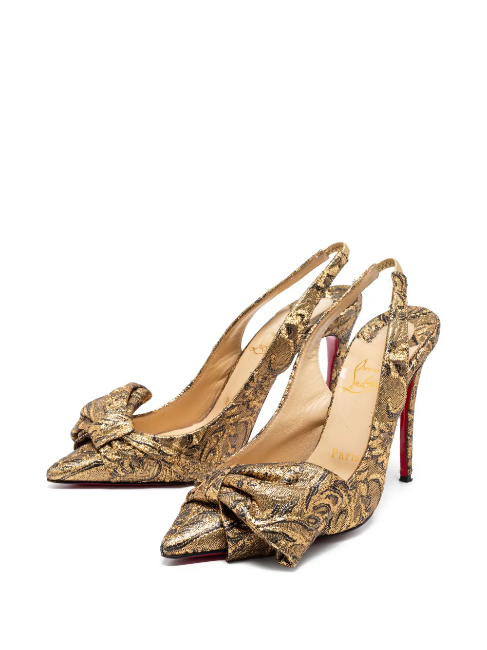 Christian Louboutin Pre-Owned 100 mm leren pumps - Goud