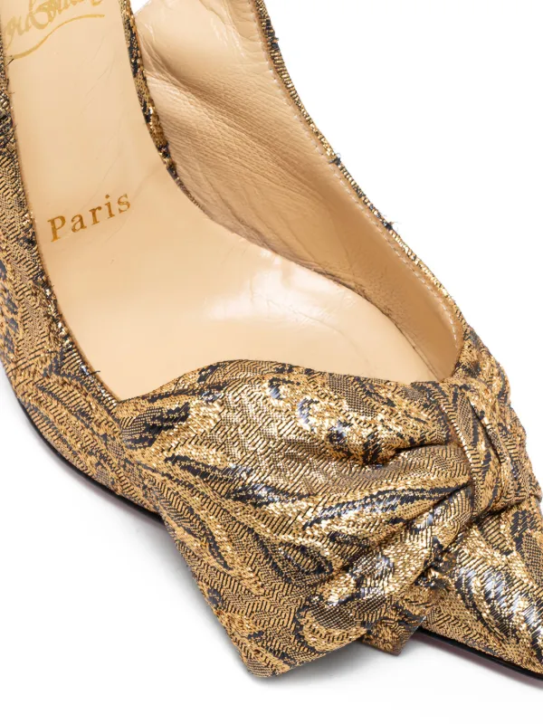 Christian Louboutin Pre-Owned 100mm Leather Pumps Gold FARFETCH JO