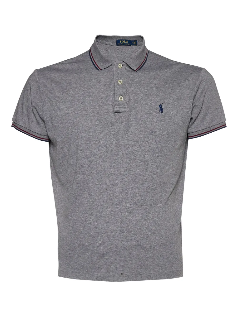 Polo Ralph Lauren Vintage pre-owned stripe-trim polo shirt | Grey | Image 1