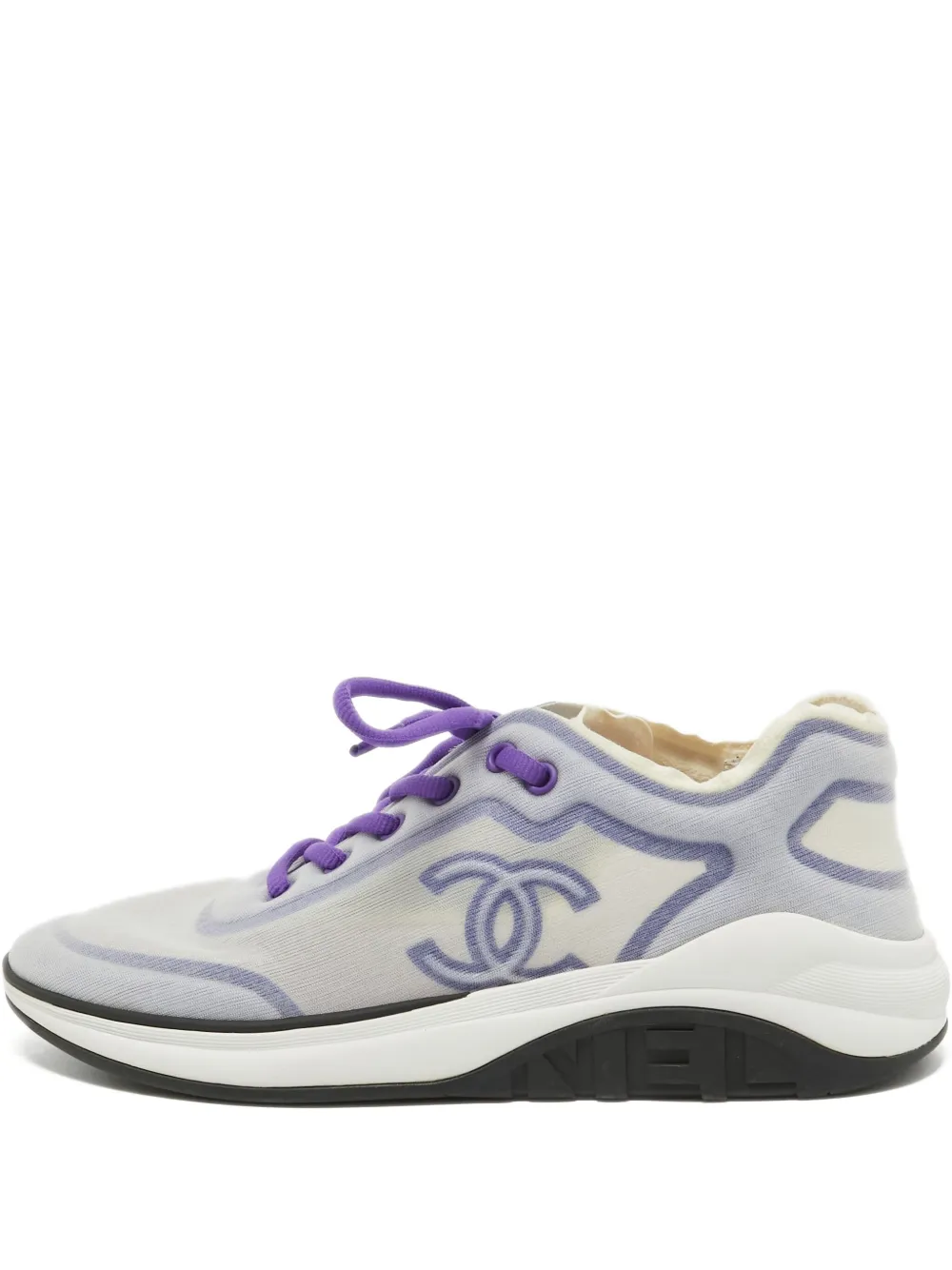 CHANEL Pre-Owned embossed CC-logo sneakers | Purple | Image 1