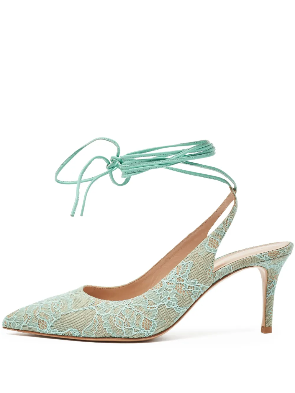 Gianvito Rossi pre-owned 80mm Irene lace-up pointed-toe pumps | Green | Image 1