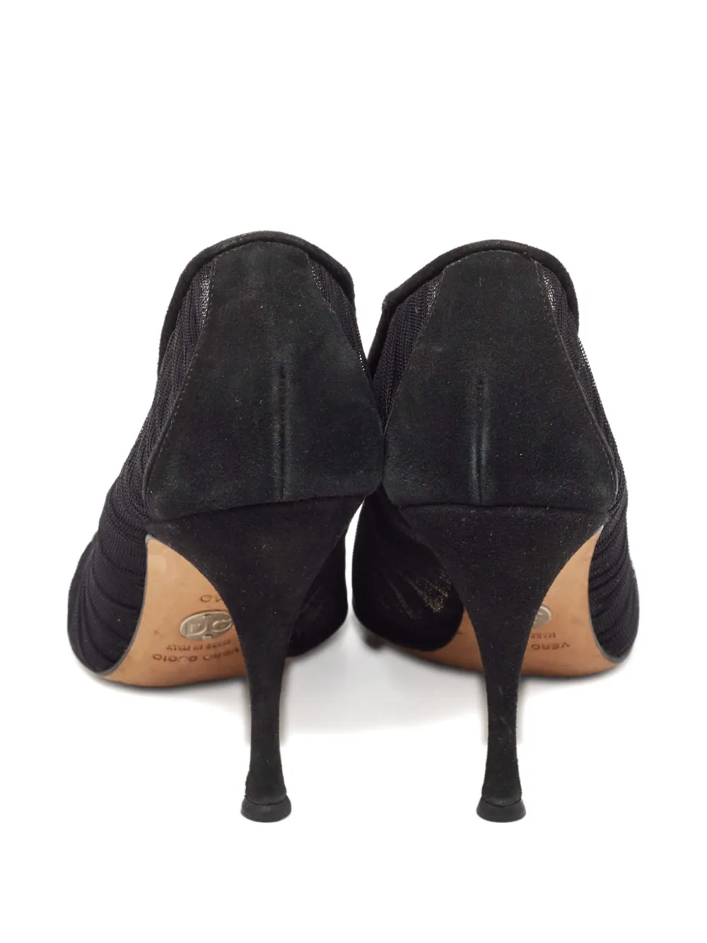 Pre-owned Dolce & Gabbana 110mm Rose-appliqué Tulle Pumps In Black