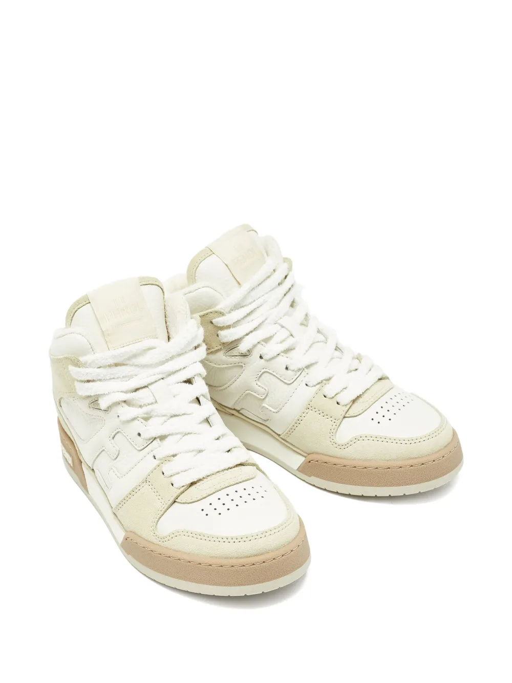 Fendi Pre-Owned Match leren sneakers - Beige