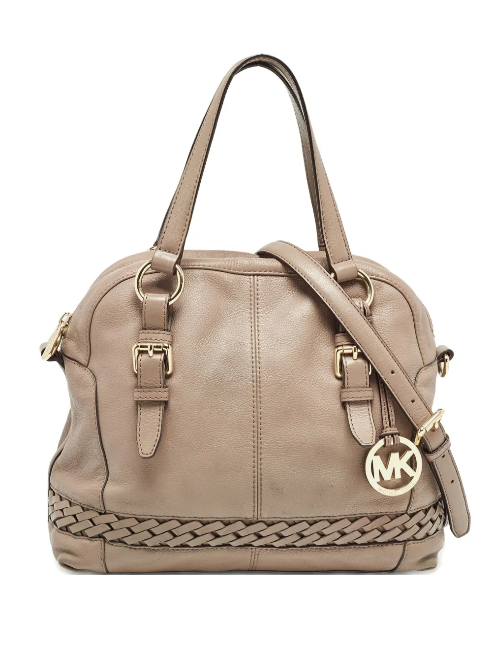 Pre-owned Michael Kors Vintage Braided-detail Leather Shoulder Bag