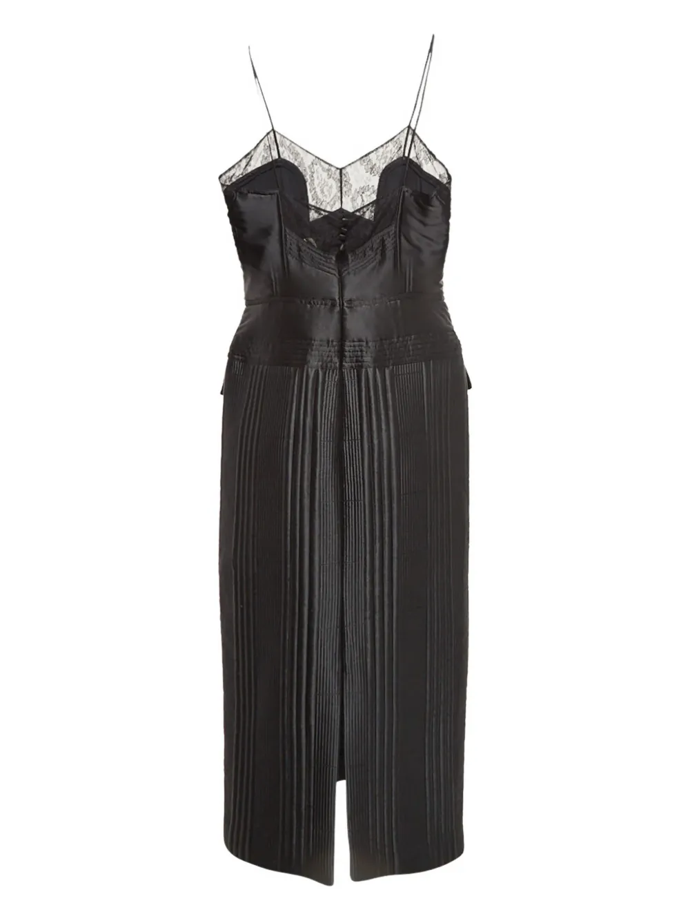 Fendi Pre-Owned lace-trim pleated dress | Black | Image 1