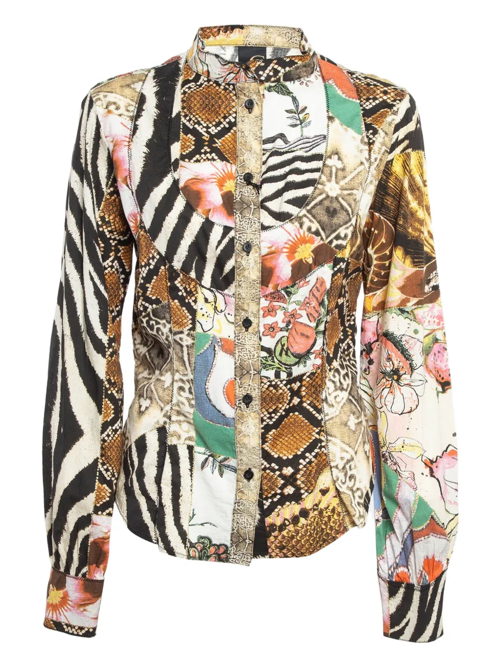 Just Cavalli Vintage パネル シャツ - ホワイト Just Cavalli Vintage パネル シャツ - ホワイト
