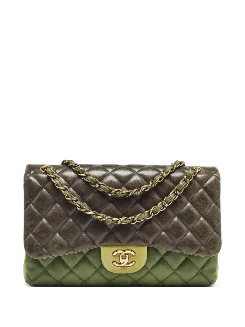 CHANEL Pre-Owned ダブルフラップ ショルダーバッグ - グリーン CHANEL Pre-Owned ダブルフラップ ショルダーバッグ - グリーン