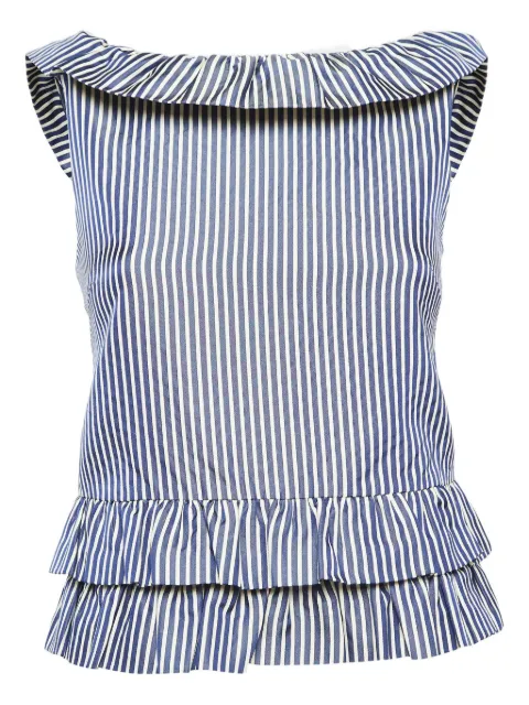Christian Dior Pre-Owned striped ruffle top