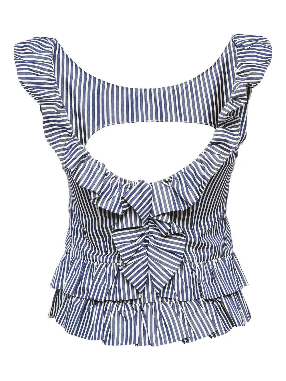 Christian Dior Pre-Owned striped ruffle top | Image 2