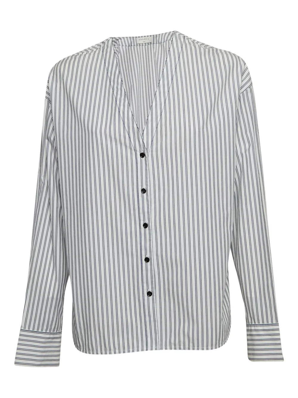 SANDRO chemise rayée à col v pre-owned | blanc | Image 1