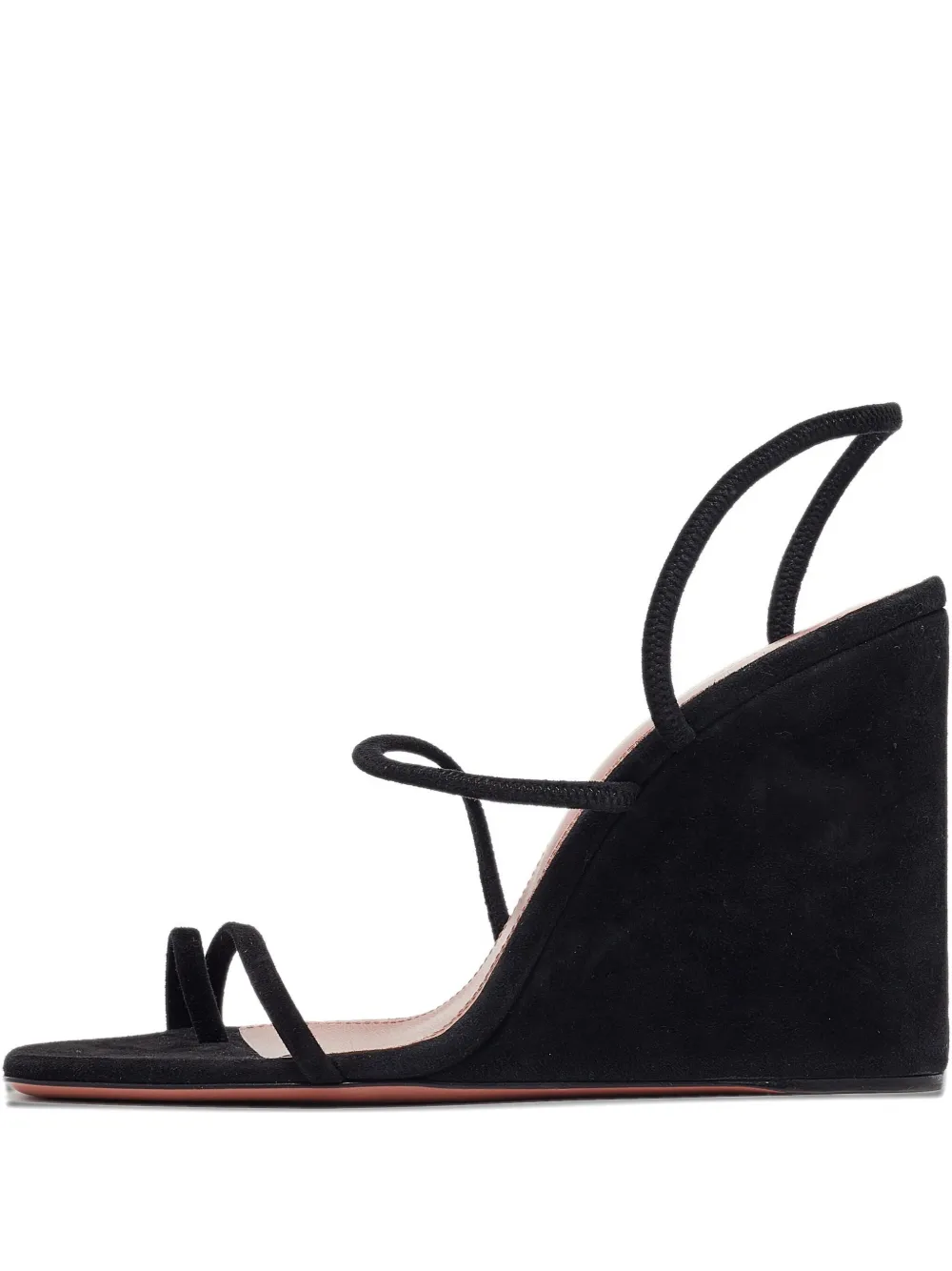 Amina Muaddi Pre-owned 2024 110mm suede wedge sandals | Black | Image 1