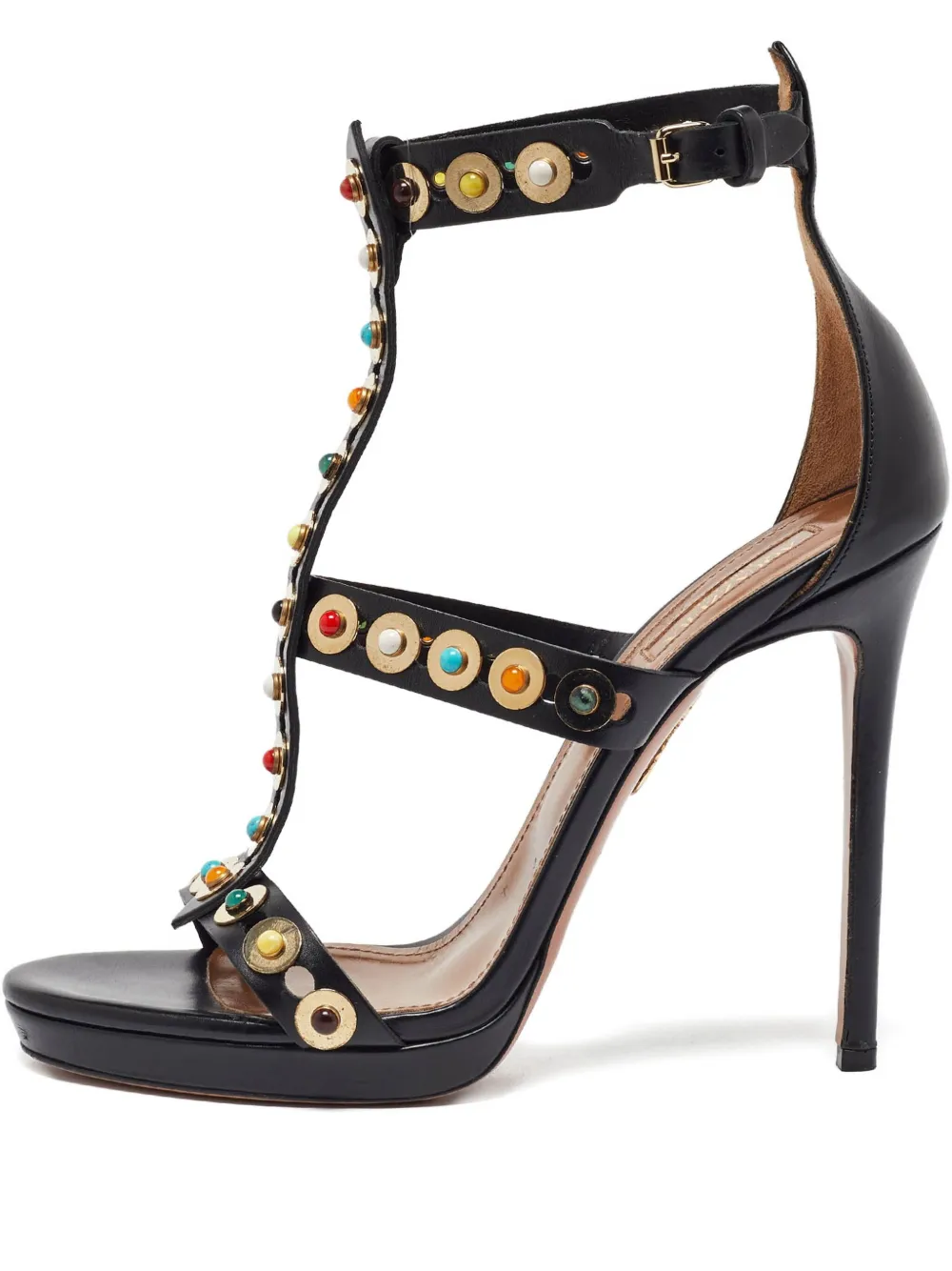Aquazzura Pre-owned 125mm leather studded sandals | Black | Image 1