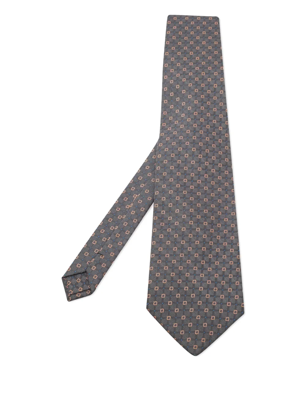 Giorgio Armani Pre-Owned patterned-jacquard silk tie | Grey | Image 1