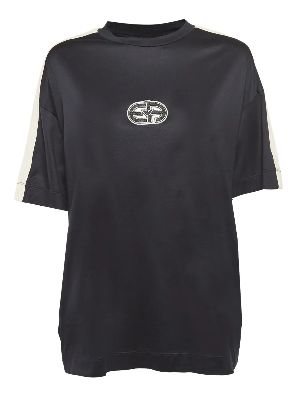 Emporio Armani Pre-Owned logo-embroidered T-shirt | Black | Image 1