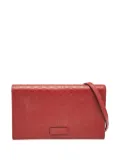 Gucci Pre-Owned leather Microguccissima-pattern wallet - Red