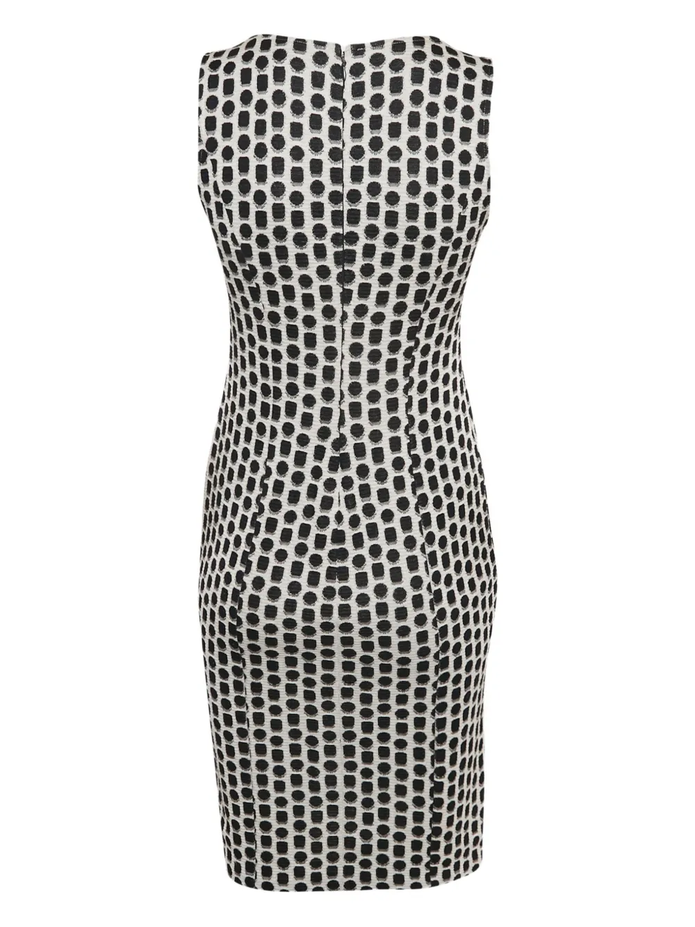 Armani Vintage Mouwloze jurk met geometrisch patroon - Wit