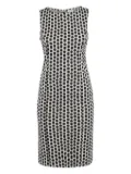 Armani Vintage geometric-pattern sleeveless dress - White