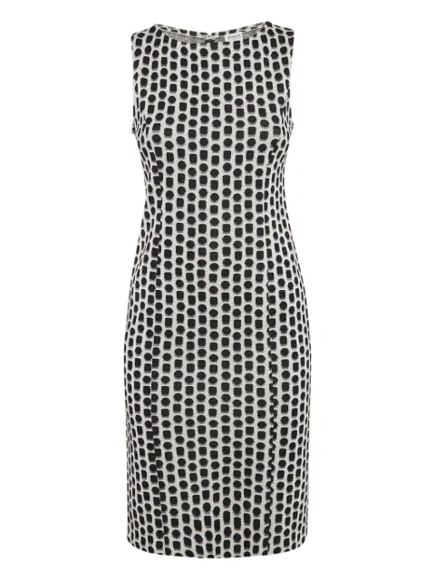 Armani Vintage geometric-pattern sleeveless dress