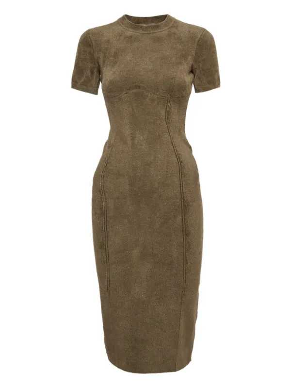 ワンピース FENDI Midi dresses Fendi Longsleeve FF Midi Dress in Tobacco | FWRD