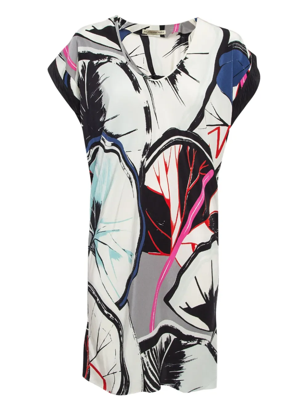 Balenciaga Pre-Owned floral-print shift dress - White