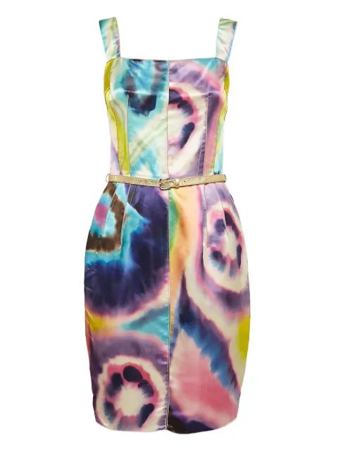 Dolce & Gabbana Pre-Owned tie-dye belted midi dress