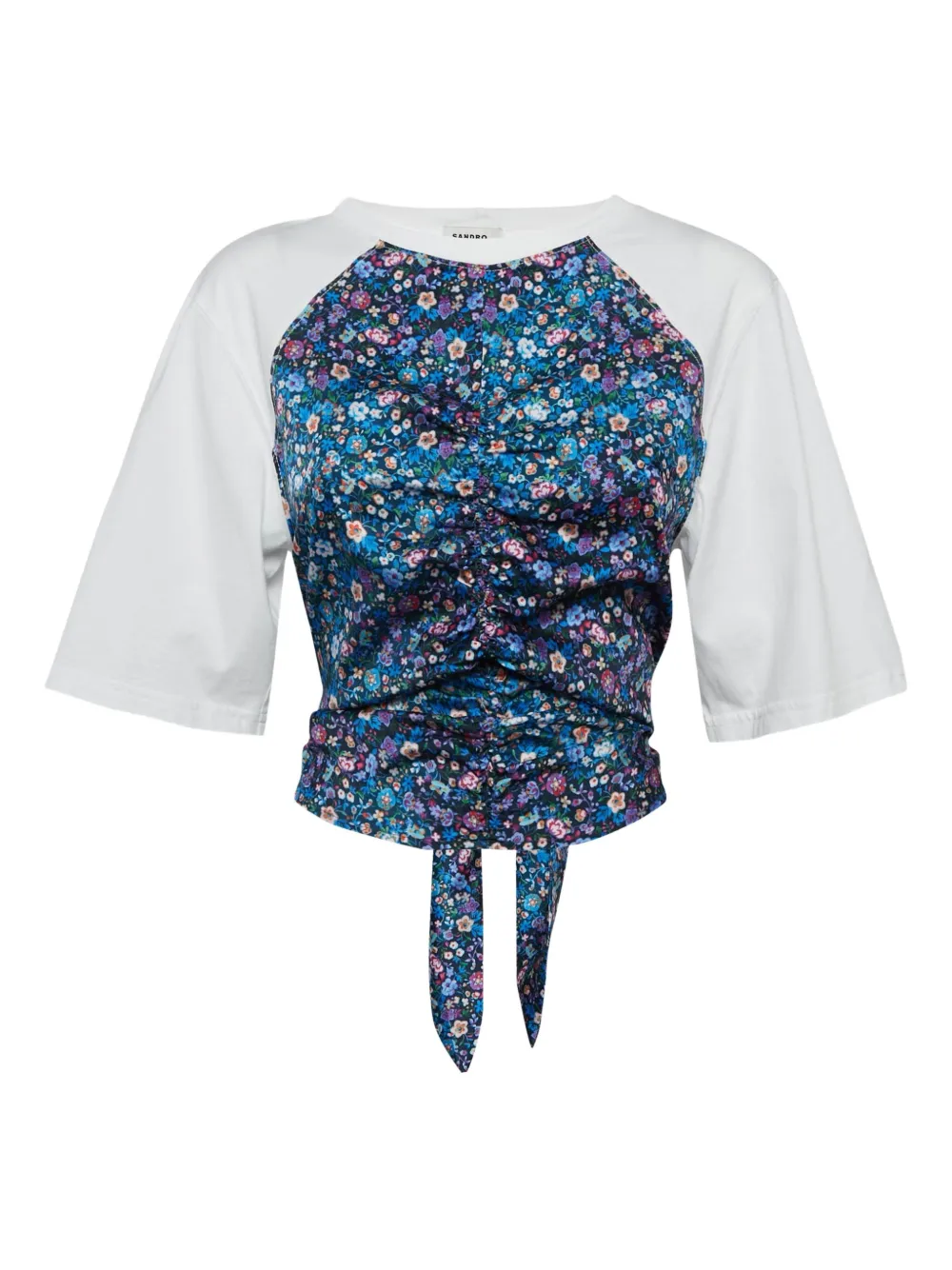 SANDRO pre-owned floral-print ruched top | Blue | Image 1