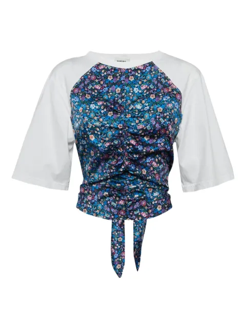 SANDRO pre-owned floral-print ruched top