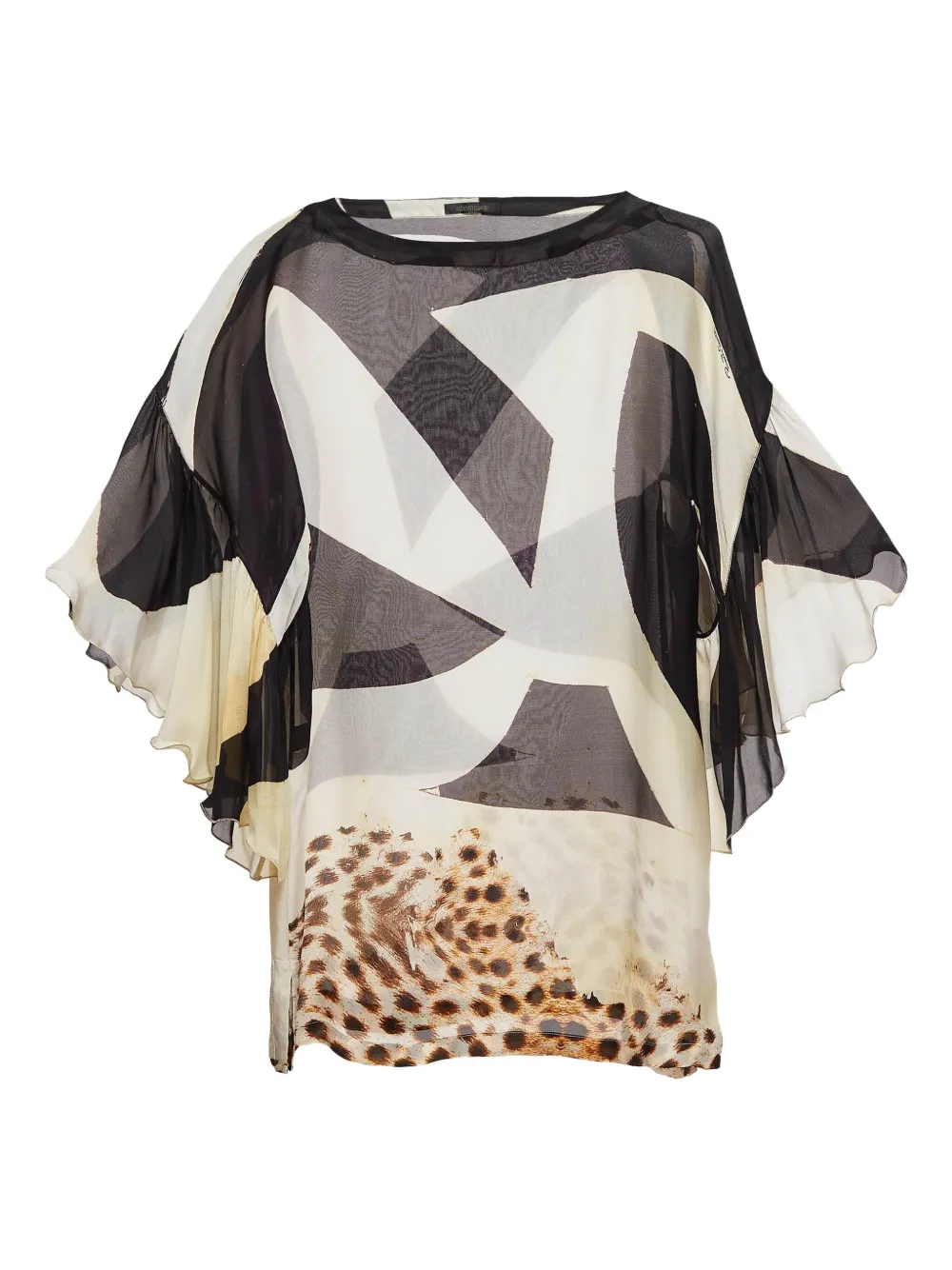pre-owned abstract-print top