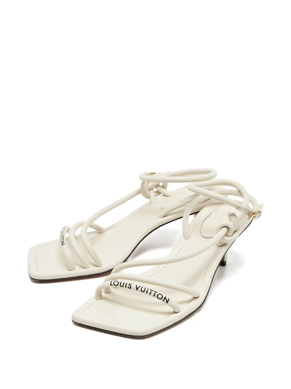 Louis Vuitton Pre-Owned Leren sandalen met geknoopt bandje - Beige