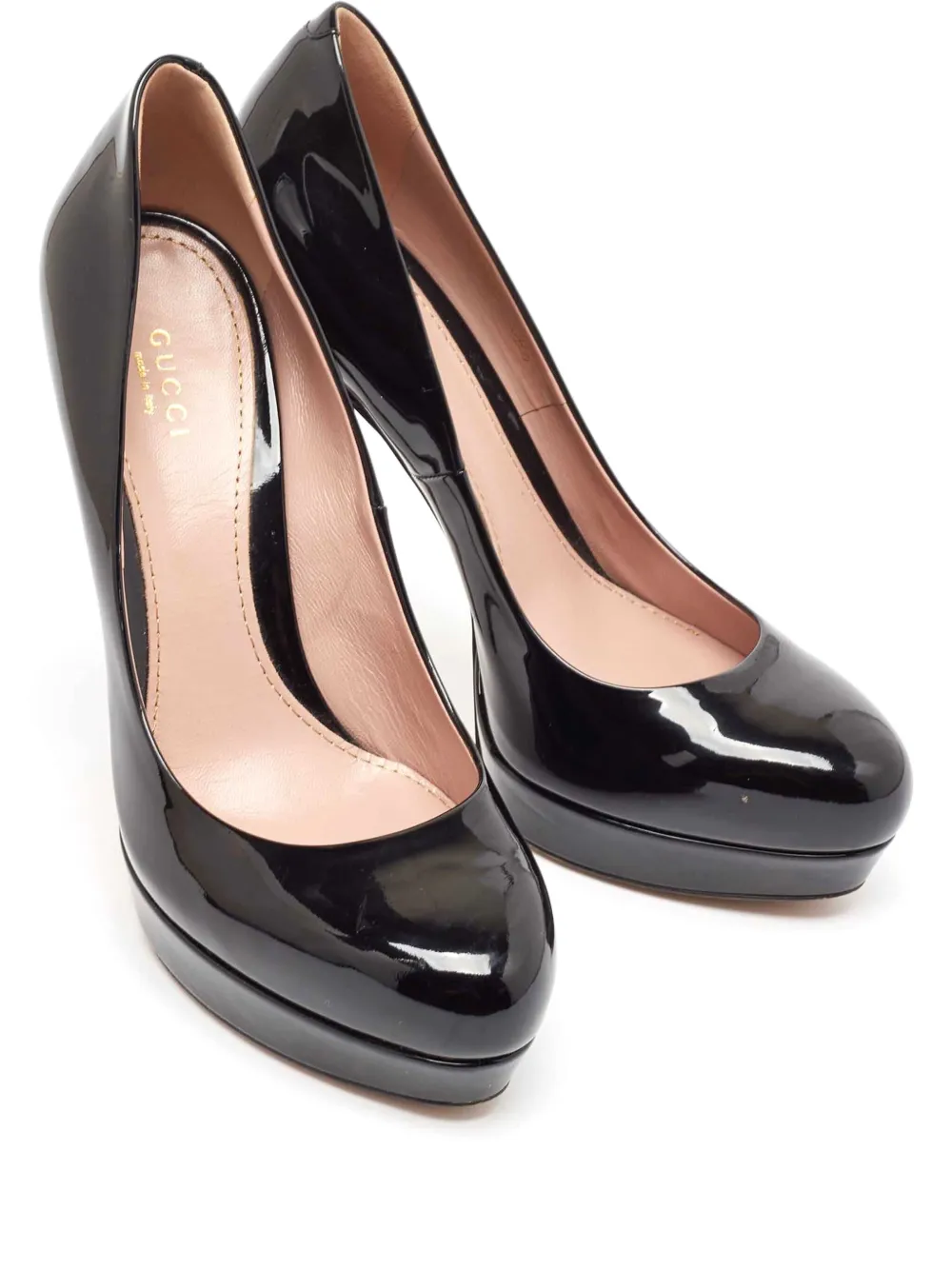 Pre-owned Gucci 2024 140mm Patent Leather Platform Pumps