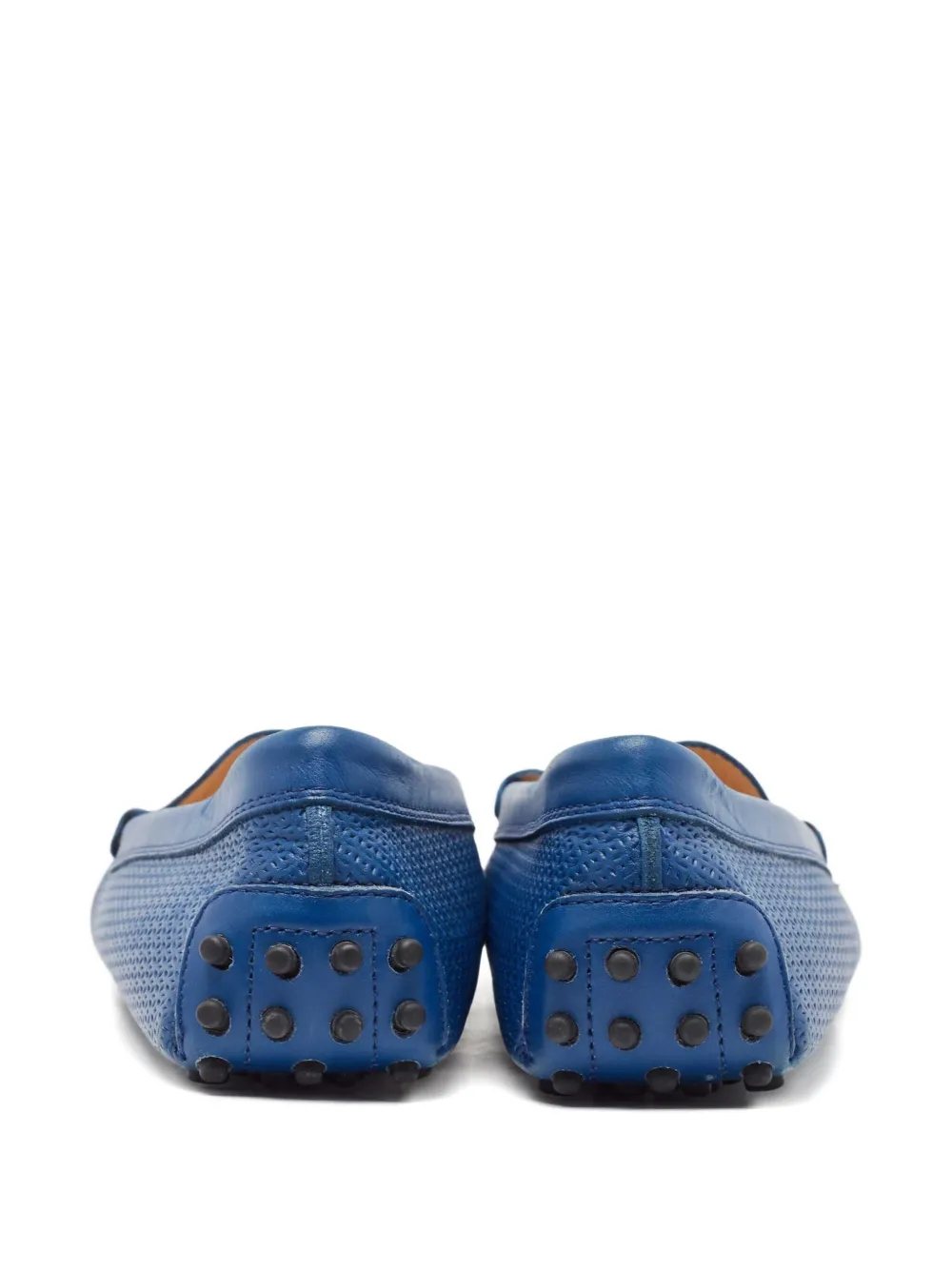 Tod's Vintage Leren loafers met geperforeerd patroon - Blauw