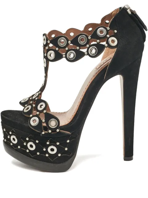 Alaïa Pre-Owned 150mm suede heeled sandals