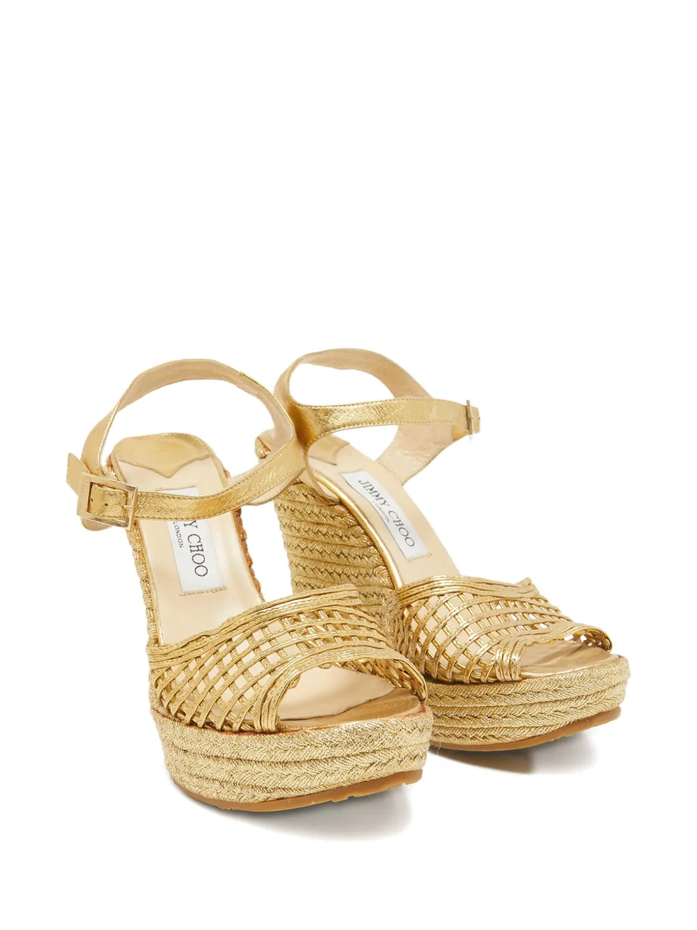 Jimmy Choo Pre-Owned 2024 125mm lattice wedges sandals | Image 2